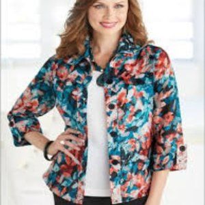 Drapers & Damons Roll Tab Women Top Size XL